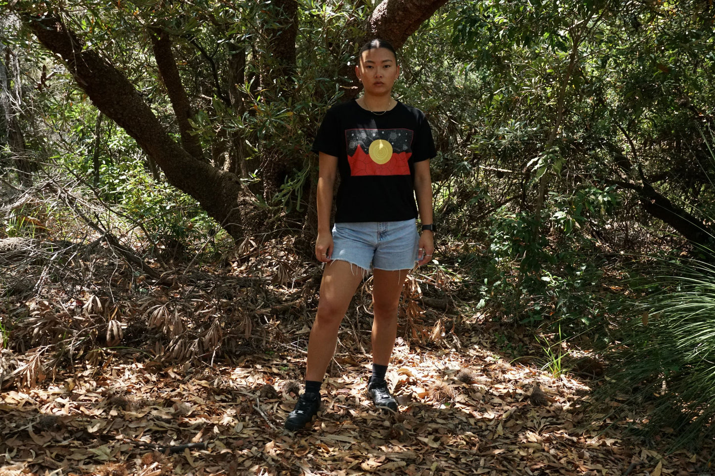 Empowered Aboriginal Flag Womens Short Sleeve