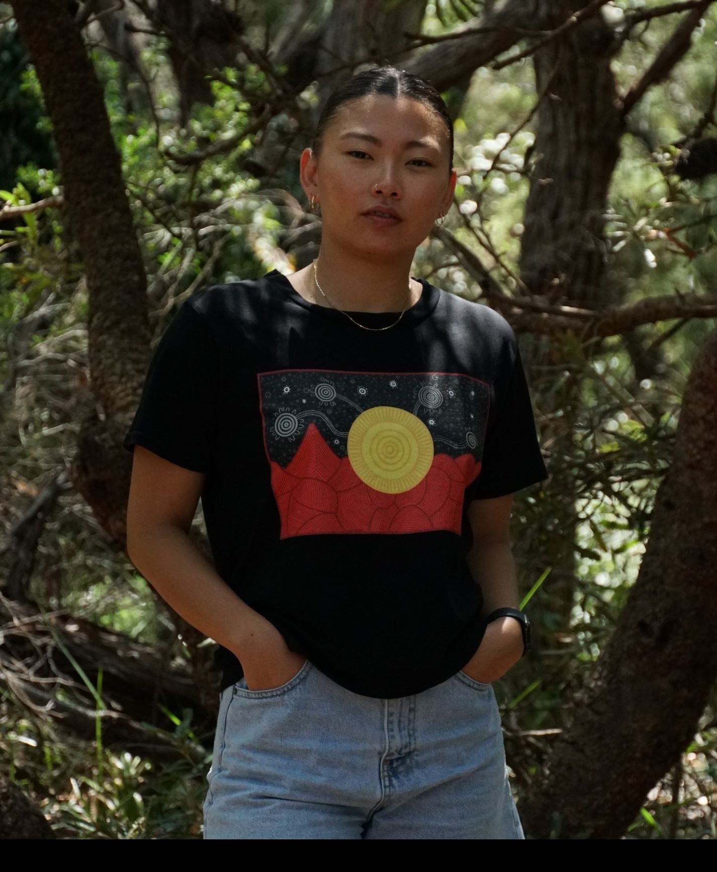 Empowered Aboriginal Flag Womens Short Sleeve